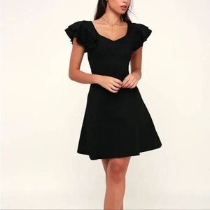 Elliatt Sicily Skater A Line Dress Womens SZ L Ruffled Formal Anthropologie